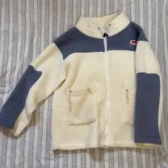 フリースジャケット アイボリー×ブルー