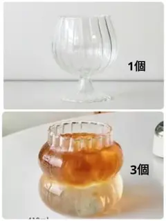 韓国風グラス3個&cottaパフェグラス1個 セット