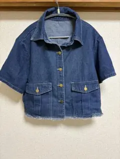 ダークブルー ショート丈 デニムジャケット S
