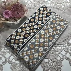 最新作♡人気柄♡インド刺繍リボン各1メートル合計2メートル