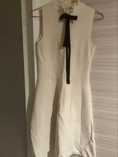 ZARA ノースリーブAラインニット ワンピース アイボリー