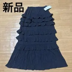 シュガースプーンのティアードフレアスカート ブラック未使用品。のサムネイル