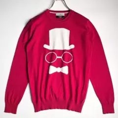 美品　タッチバック PAZZO 薄手　セーター　ニット　コットン　赤　XL