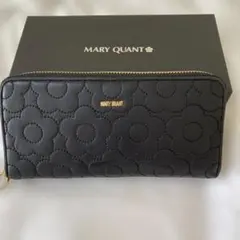 MARY QUANT ブラック 長財布 フラワーパターン