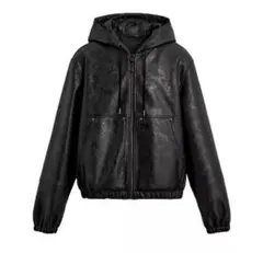 zaraフェイクレザーパーカー フェイクレザー フーデッド ジャケット - ブラック | ZARA Japan / 日本