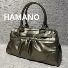 濱野皮革工藝 HAMANO ハマノ　ハンドバッグ　レザーバッグ　ゴールド