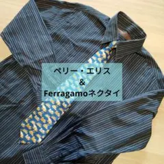 ストライプシャツ＋ネクタイ（Ferragamo）セット コーデ売りのサムネイル