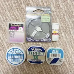 釣具まとめ売り バリバス ティペット サンライン リーダー がまかつ フック6点
