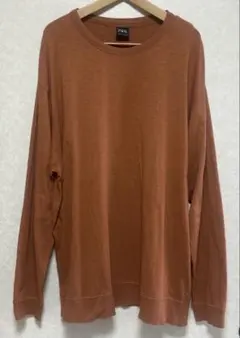 【ZARA】ロングスリープTシャツ／オレンジ／コットン／XL