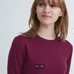 UNIQLO エクストラファインメリノクルーネックセーター L ワインレッド