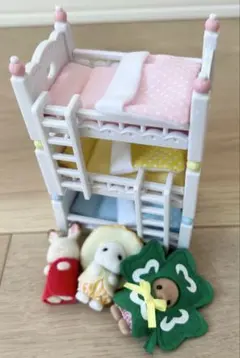 シルバニアファミリー 三段ベッド ベビーベッド 布団 はしご　赤ちゃん3セット