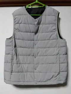 GU グレー ダウンベスト Lサイズ　ユ