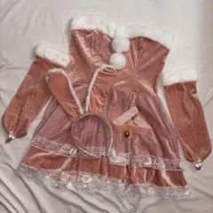 サンタコス 4点セット ピンク クリスマス 文化祭のサムネイル