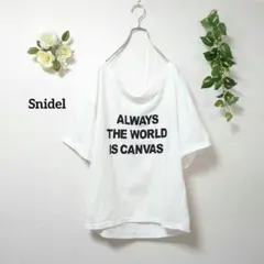 スナイデル 英字ロゴTシャツ フリーサイズ ホワイト 襟ぐり広めのサムネイル