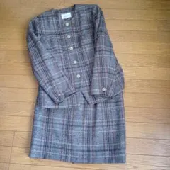 グレー系チェック セットアップ ジャケットとスカート
