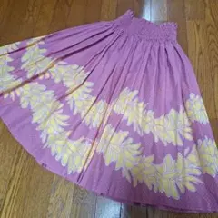 マウナロア製品 フラダンス用パウスカート ピンクと黄色の花柄