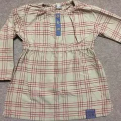 BRANSHES ブランシェス☆長袖ブラウスチュニック 110cm♪ナチュラル➉