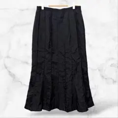【リズモアLISMORE】フレアロングスカート 上品 黒 きれいめ フォーマル