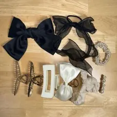 【9点セット】髪飾り リボン アクセサリー レディース ヘアクリップ