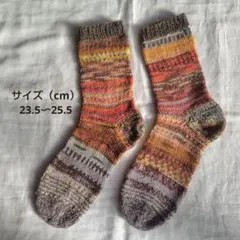 #238 shake 猪谷さんの靴下　オパール毛糸　手編み靴下