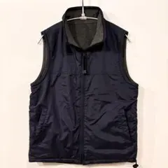 90s OLD UNIQLO ナイロンベスト リバーシブル　紺タグ　古着　ダウン