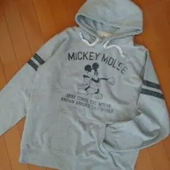 m*o様 Disney ミッキーマウス フード付きパーカー XLグレー裏起毛 大