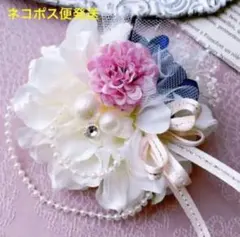 コサージュ ホワイトラベンダーパールa 卒業式 卒園式 入学式 入園式