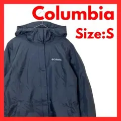 【美品】古着　コロンビア　フルジップ　ナイロンパーカー　レディース　ブラック　S