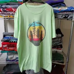 90sLユニセ海外製古着メンズヴィンテージ自然緑グリーンtシャツUSA直輸入