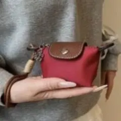 赤 ロンシャン風 ミニポーチ ミニバッグ 小物入れ 小物収納 ミニ財布