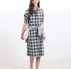 新品タグ付きロペピクニックチェック柄 長袖シャツワンピース サイズM