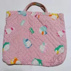 ペンギン柄 キルティング 手提げバッグ レッスンバッグ 昭和レトロ