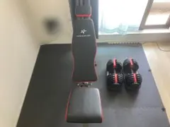 愛知引取り歓迎　可変式ダンベル 24kg×2 ＆ インクラインベンチ セットのサムネイル