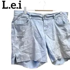 希少✨️L.e.i ダメージ加工 デニムショートパンツ カットオフ ライトブルー