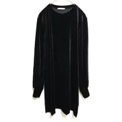 ZARA collection ベロア調 ワンピース 黒 長袖 M相当 シンプル