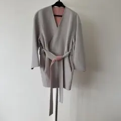 【極美品】カシミヤ100% リバーシブル ノーカラーコート 希少サイズ0