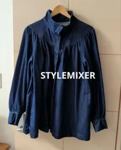 STYLEMIXER ダークブルー デニム長袖シャツ