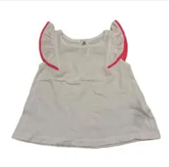 GAP babyGAP フリル　ノースリーブ　トップス　　ホワイト　ピンク　70