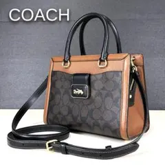 ✨美品◆コーチ☆2WAYバッグ♣ グレースキャリーオール☆PVC×レザー