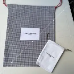 ディオール　2022年限定　巾着ポーチ　ノベルティ　千鳥格子柄　ミニ巾着付き