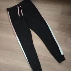 キッズ ブラック ストライプ ロングパンツ 140 H＆M