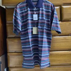 BAY HILL CLASSIC エジプト綿 ポロシャツ マルチボーダー Mのサムネイル
