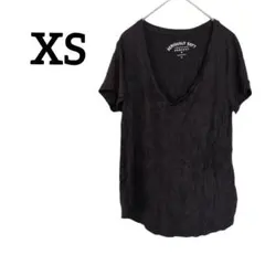 Aeropostale 【XS】 半袖Tシャツ Vネック 黒 ブラック 無地