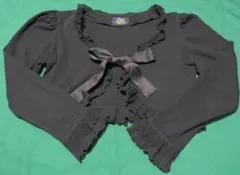 A/P フリルとリボンの胸あきボレロ 黒のサムネイル
