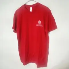 タルテックス Tシャツ クルーネック 半袖 カレッジロゴ M 赤 綿 通学のサムネイル