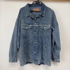 フリンジデザイン ライトブルーデニムジャケット Lサイズ
