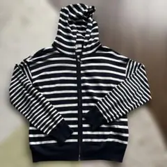 KUMIKYOKU ネイビー/ホワイトストライプ パーカー サイズ2