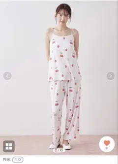 gelato pique ケーキワンポイントTシャツ&ハート柄ロングパンツセット