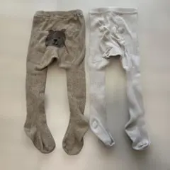 ベビータイツ 2枚セット ベージュ　12-24M