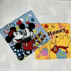 ディズニー　タオルハンカチ　ハンドタオル2枚セット
